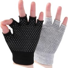 YL TRD V 2 Packs of Non Slip Fingerless Yoga Gloves Exercise Gloves Workout Gloves